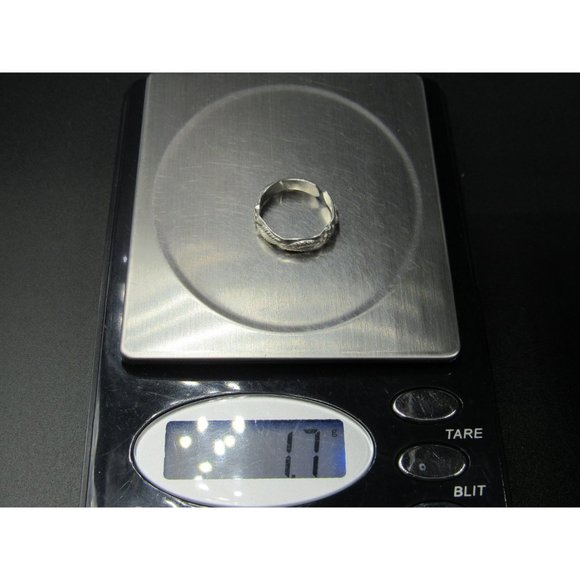 Size 4.5 Sterling Silver Leaf And Flower Fancy Toe Band Ring - Picture 8 of 8